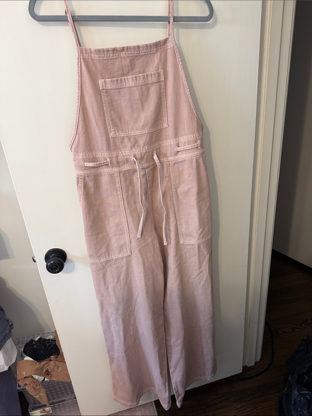 NWT aerie medium Blush Pink Wide-Leg Cotton Jumpsuit